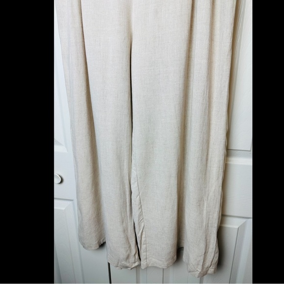 New LONG TALL SALLY Linen Blends Wide Leg Pants Natural Tan Beige High Rise NWT - Picture 3 of 11